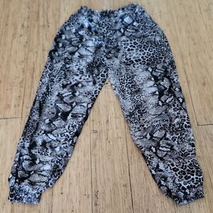 Hayden Black and White Animal Print Joggers Size M